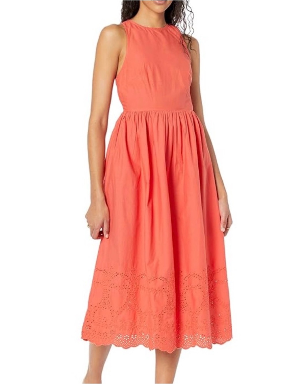 MANGO Embroidered Midi Summer dress SZ L Resortwear